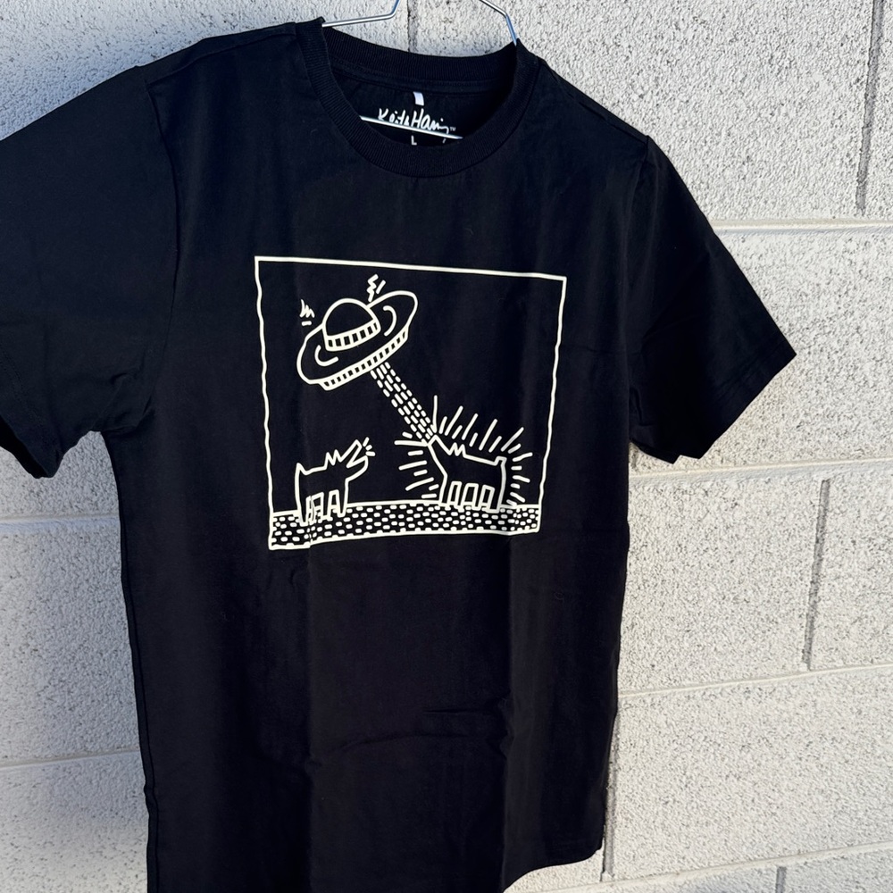 Keith Herring Black Graphic T-Shirt